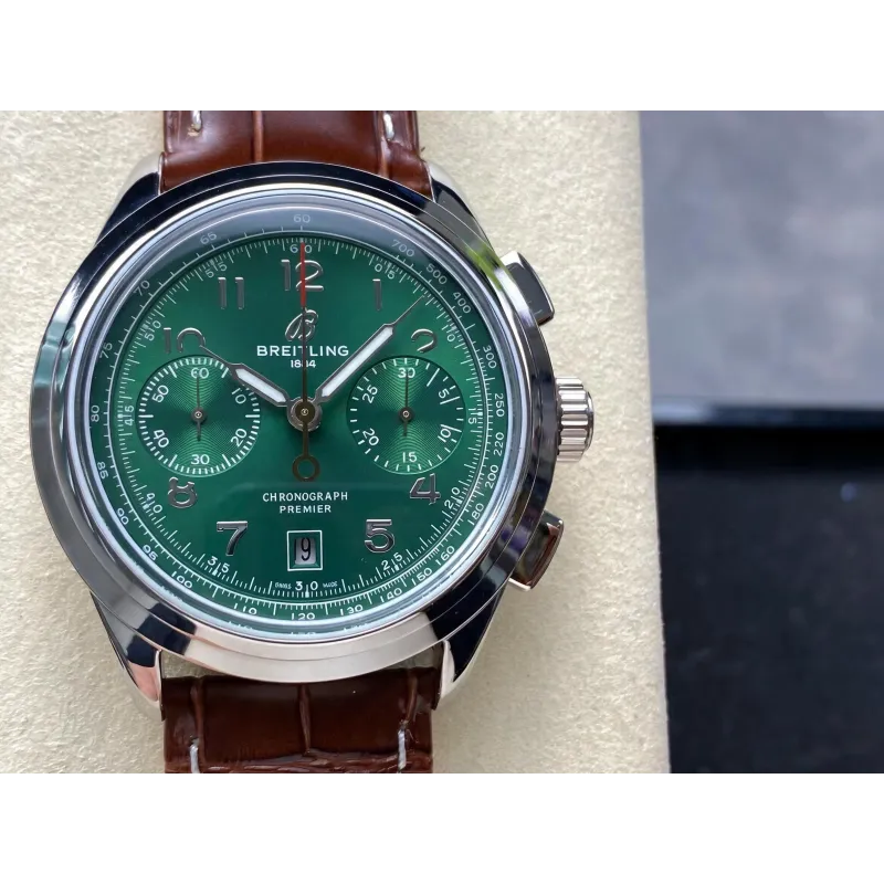 Breitling Premier B01 Chronograph 42 AB0145371L1P1 Replica - Groene Wijzerplaat Roestvrij Staal