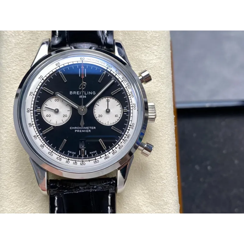 Breitling Premier AB0118371B1P2 Replica - Zwarte Wijzerplaat Roestvrij Staal