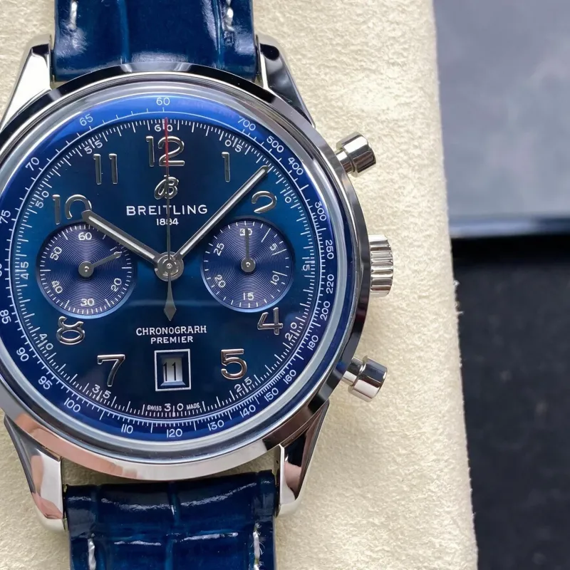 Breitling Premier AB0145171C1P2 Replica - Blauwe Wijzerplaat Roestvrij Staal