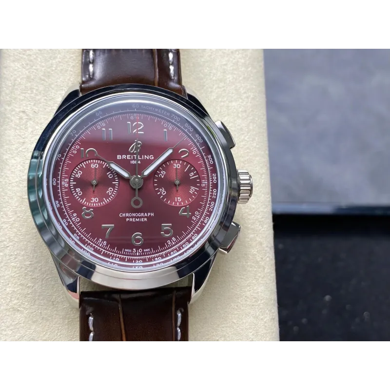Breitling Premier B09 Chronograph 40 AB0930D41K1P1 Replica - Rode Wijzerplaat Roestvrij Staal