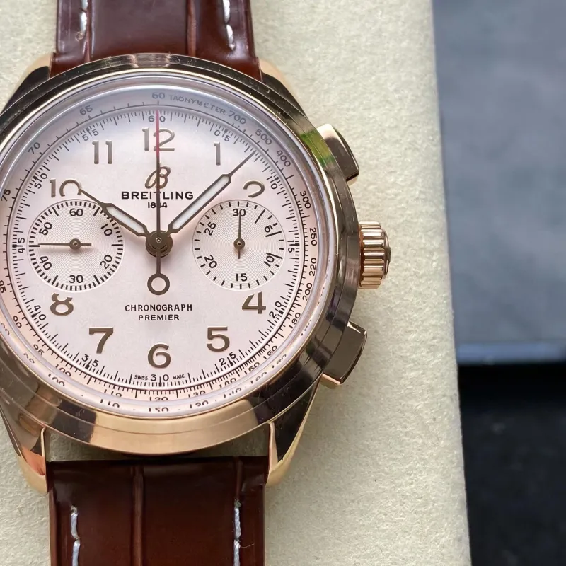 Breitling Premier B09 Chronograph 40 Rose Gold RB0930371G1P1 Replica - Zilveren Wijzerplaat