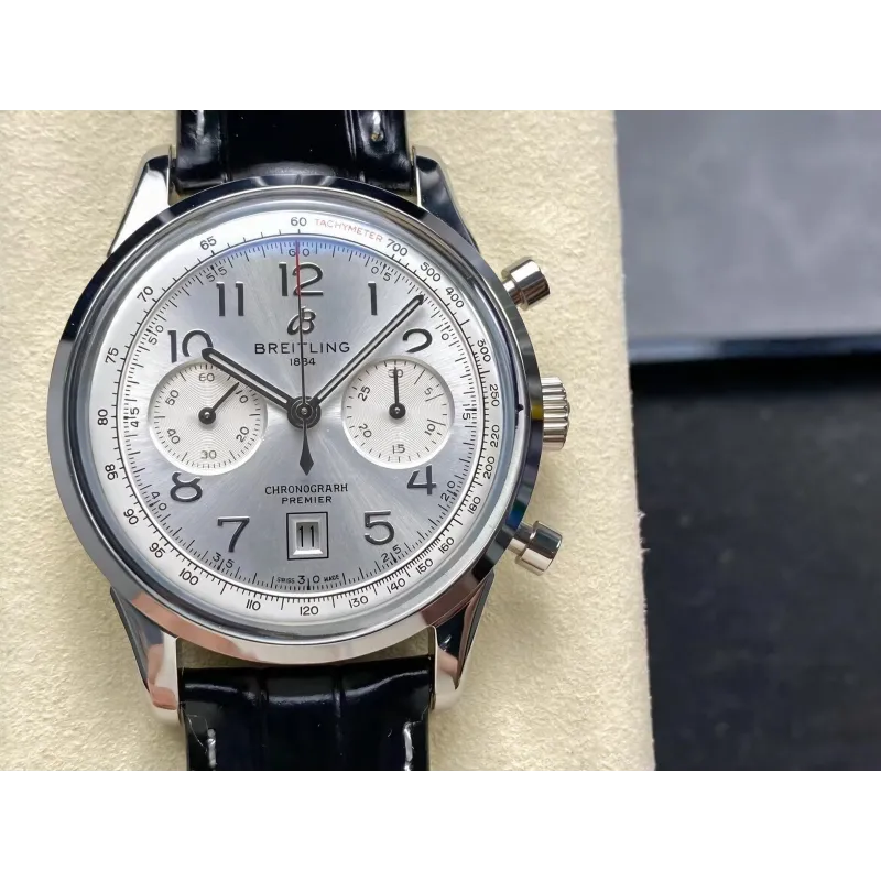 Breitling Premier AB0930371G1P1 Replica - Zilveren Wijzerplaat Roestvrij Staal