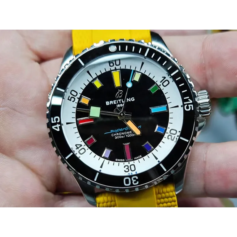 Breitling Superocean A17375211B2S4 Replica - Zwarte Wijzerplaat Geribbelde Lunette