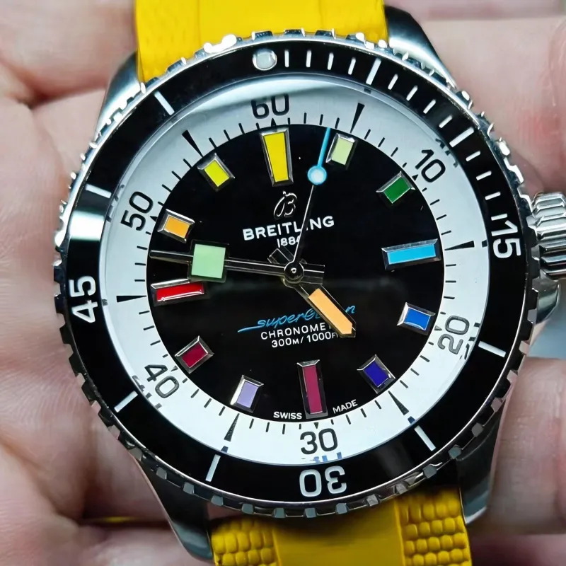 Breitling Superocean A17375211B2S4 Replica - Zwarte Wijzerplaat Geribbelde Lunette
