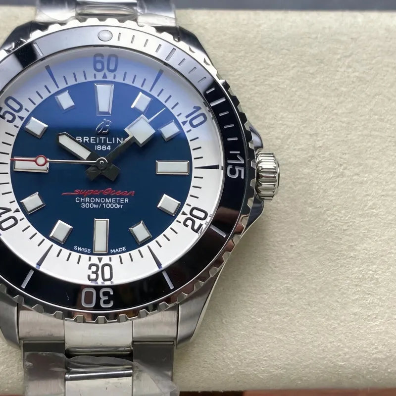 Breitling Superocean Automatic 44 A17376211C1A1 Replica - Blauwe Wijzerplaat Steel Link Bracelet