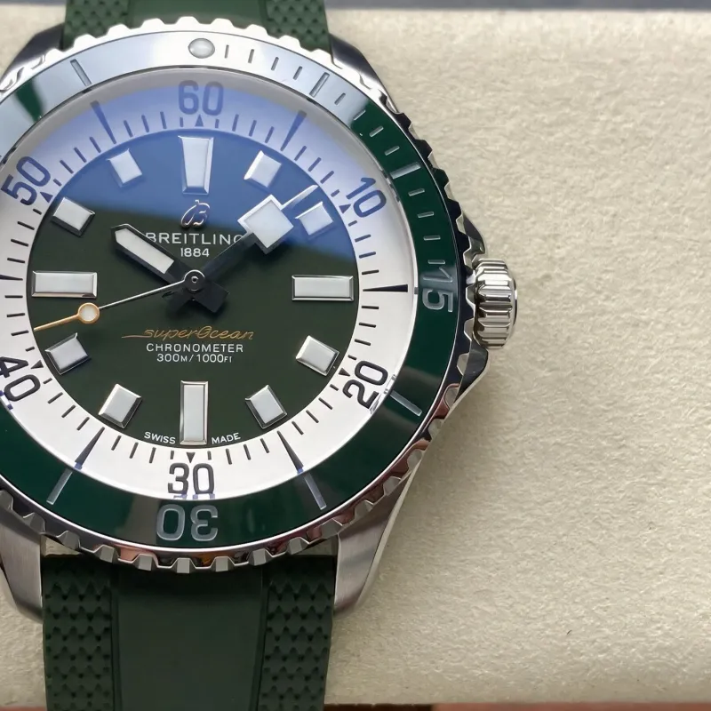 Breitling Superocean 42 A17375A31L1S1 Replica - Groene Wijzerplaat Rubberen Band