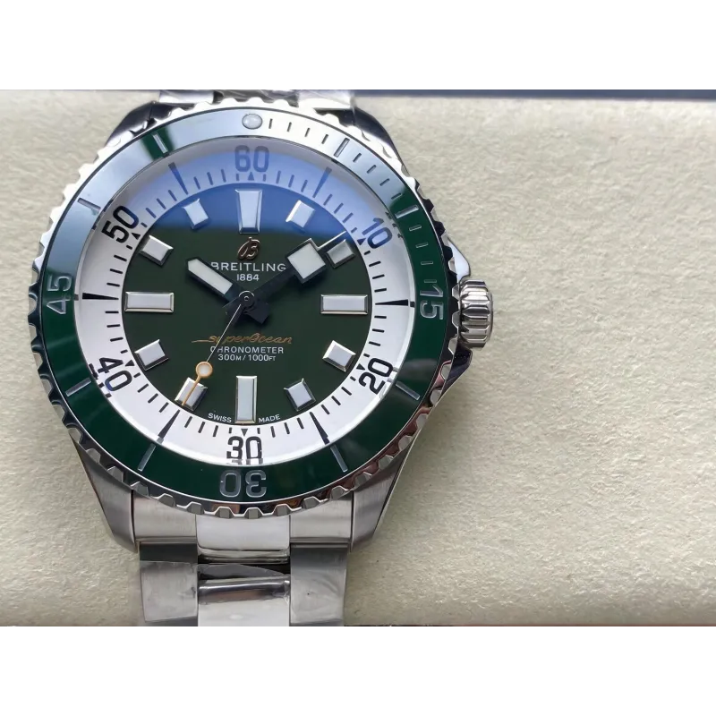 Breitling Superocean Automatic 44 A17376A31L1A1 Replica - Groene Wijzerplaat Roestvrij Staal