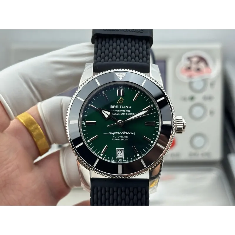 Breitling Superocean Heritage AB2010121L1S1 Replica - Groene Wijzerplaat Rubberen Band