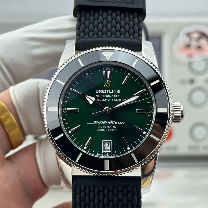 Breitling Superocean Heritage AB2010121L1S1 Replica - Groene Wijzerplaat Rubberen Band