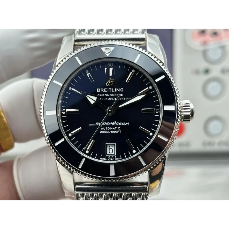 Breitling Superocean Heritage AB2010121B1A1 Replica - Zwarte Wijzerplaat Milanese Armband