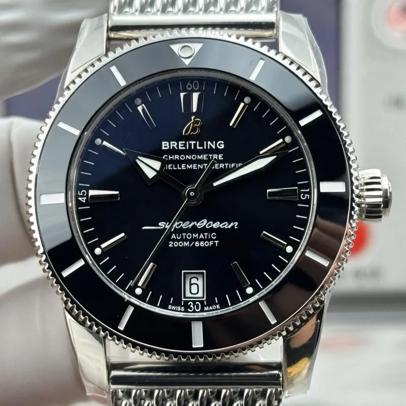 Breitling Superocean Heritage AB2010121B1A1 Replica - Zwarte Wijzerplaat Milanese Armband
