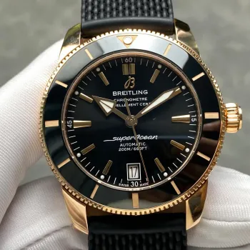 Breitling Superocean Heritage RB2010121B1S1 Replica - Zwarte Wijzerplaat Geribbelde Lunette