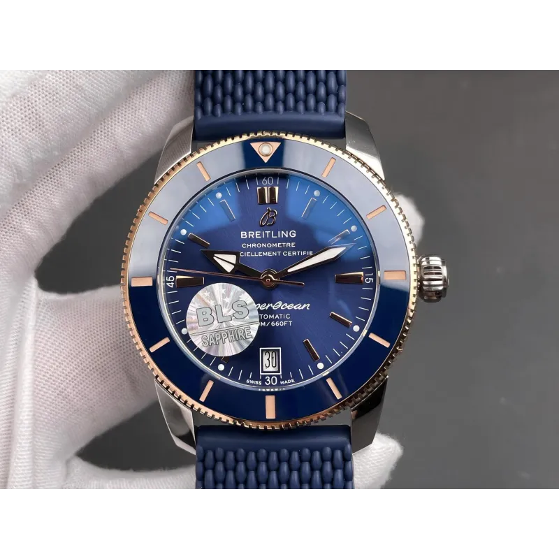 Breitling Superocean Heritage UB3112161C1S1 Replica - Blauwe Wijzerplaat Geribbelde Lunette