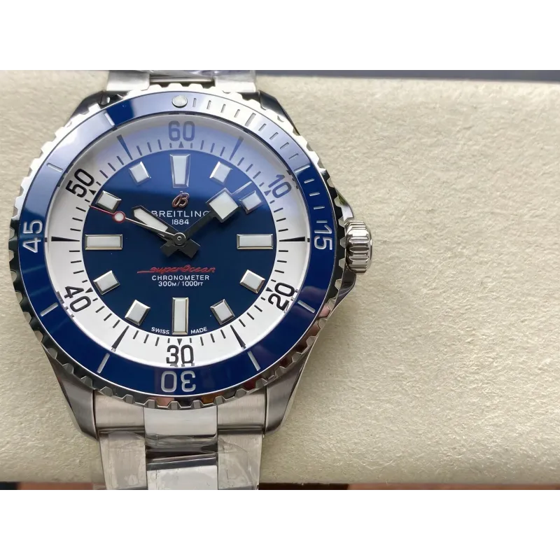Breitling Superocean A17375E71C1A1 Replica - Blauwe Wijzerplaat Roestvrij Staal