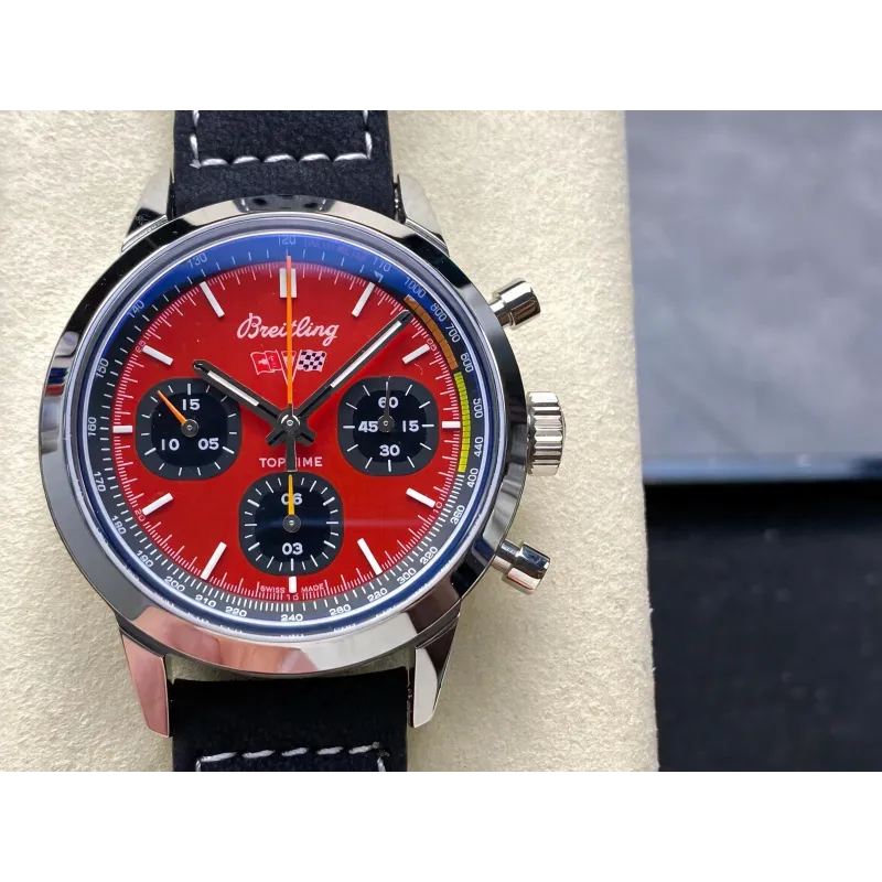 Breitling Top Time B01 Classic Cars A25310241K1X1 Replica - Rode Wijzerplaat Roestvrij Staal