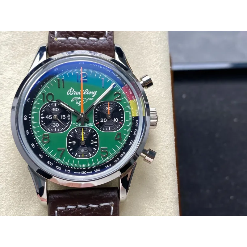 Breitling Top Time B01 Ford Mustang AB01762A1L1X1 Replica - Groene Wijzerplaat Roestvrij Staal