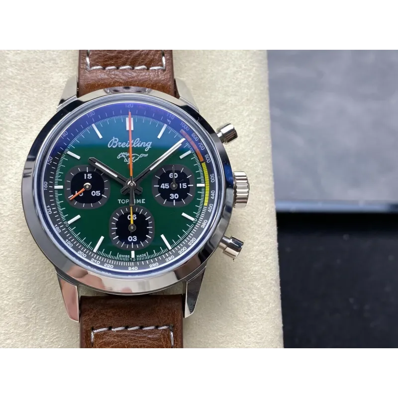 Breitling Top Time Ford Mustang A253101A1L1X1 Replica - Groene Wijzerplaat Roestvrij Staal