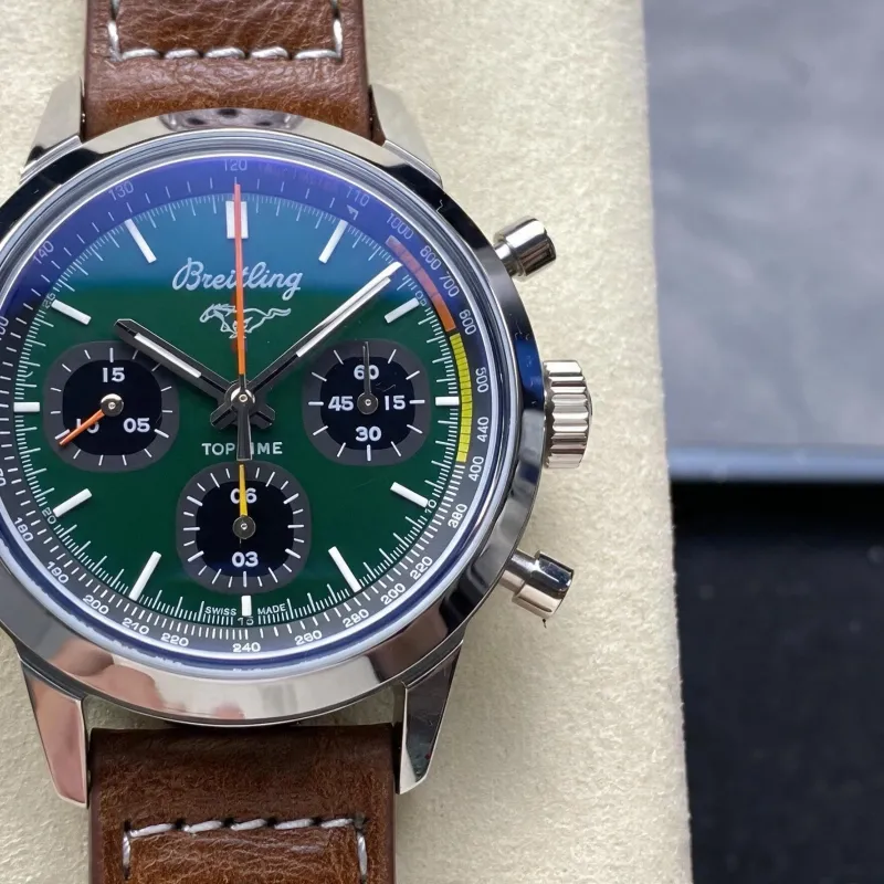 Breitling Top Time Ford Mustang A253101A1L1X1 Replica - Groene Wijzerplaat Roestvrij Staal