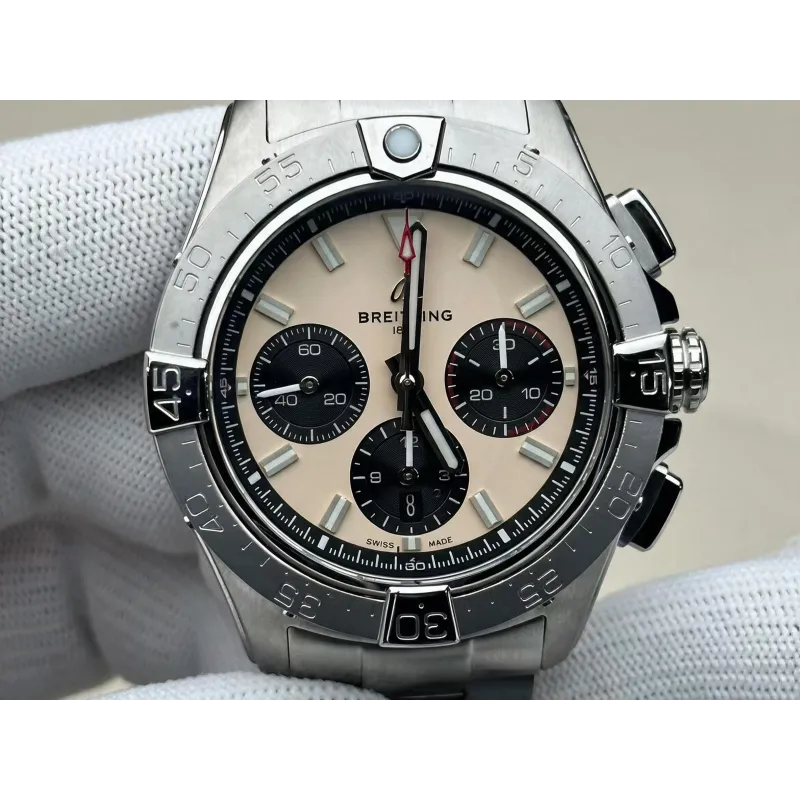 Breitling Chronomat B01 44 AB0147101A1A1 Replica - Beige Roestvrij Staal
