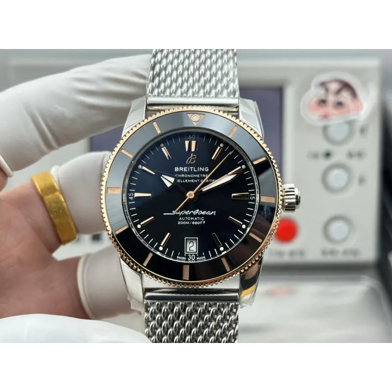 Breitling Superocean Heritage UB2010121B1A1 Replica - Zwarte Wijzerplaat Milanese Armband