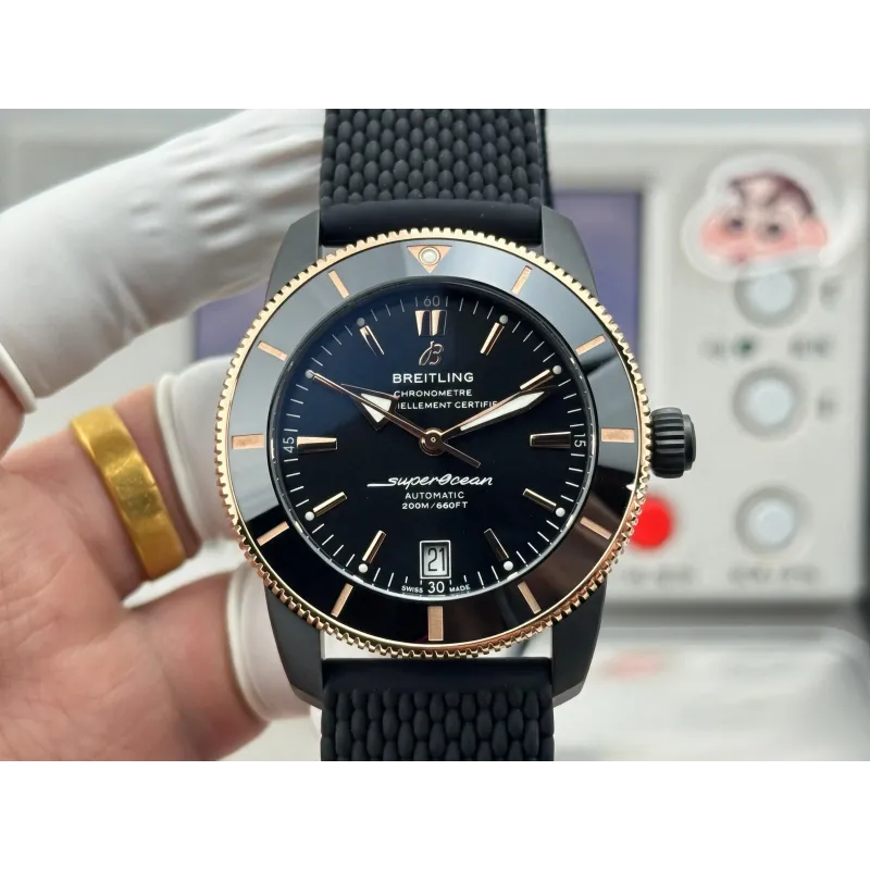 Breitling Superocean Heritage UB20303A1B1S1 Replica - Zwarte Wijzerplaat Roestvrij Staal