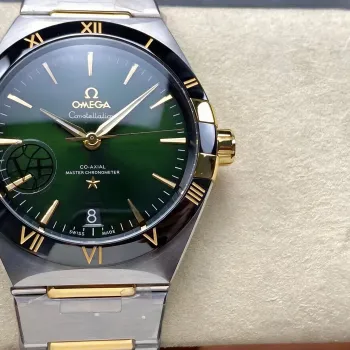 Omega Constellation 131.20.41.21.10.001 (TWO-TONE BRACELET EDITION) Replica - Groene Wijzerplaat
