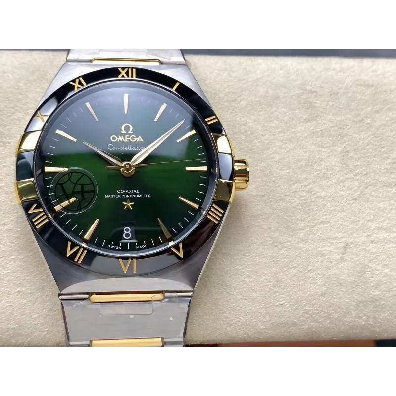 Omega Constellation 131.20.41.21.10.001 (TWO-TONE BRACELET EDITION) Replica - Groene Wijzerplaat