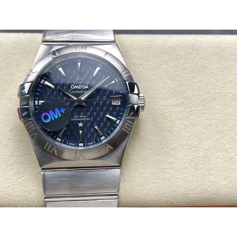 Omega Constellation 123.10.38.21.03.001 Replica - Blauwe Wijzerplaat Roestvrij Staal
