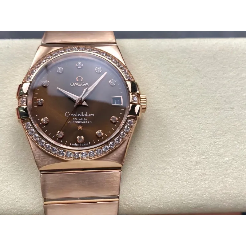 Omega Constellation 123.55.38.21.63.001 Replica - Bruine Wijzerplaat Tweekleurig