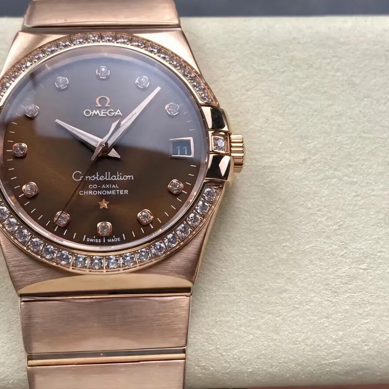 Omega Constellation 123.55.38.21.63.001 Replica - Bruine Wijzerplaat Tweekleurig