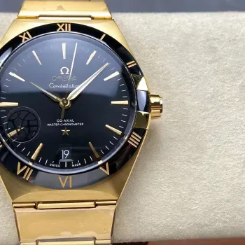Omega Constellation 131.63.41.21.01.001 (YELLOW GOLD BRACELET) Replica - Zwarte Wijzerplaat