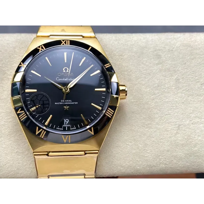 Omega Constellation 131.63.41.21.01.001 (YELLOW GOLD BRACELET) Replica - Zwarte Wijzerplaat
