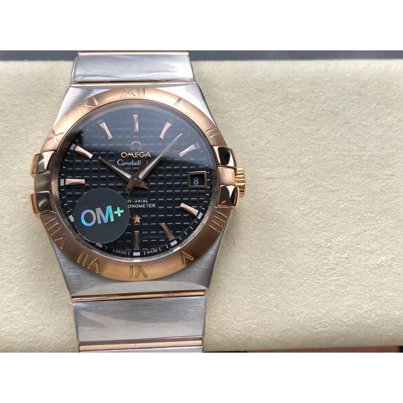 Omega Constellation 123.20.38.21.01.001 Replica - Zwarte Wijzerplaat Roestvrij Staal