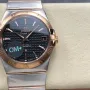 Omega Constellation 123.20.38.21.01.001 Replica - Zwarte Wijzerplaat Roestvrij Staal