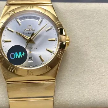 Omega Constellation 123.50.38.22.02.002 Replica - Zilveren Wijzerplaat Geribbelde Lunette