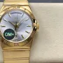Omega Constellation 123.55.38.22.02.002 Replica - Zilveren Wijzerplaat Geribbelde Lunette