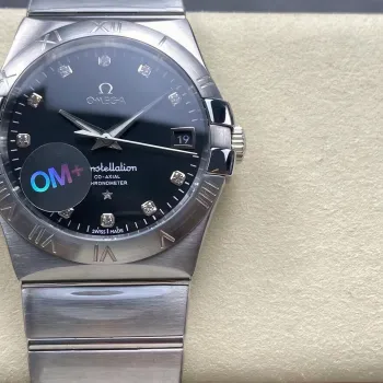 Omega Constellation 123.10.38.21.51.001 Replica - Zwarte Wijzerplaat Roestvrij Staal