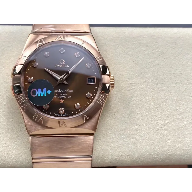Omega Constellation 123.50.38.21.63.001 Replica - Bruine Wijzerplaat Tweekleurig