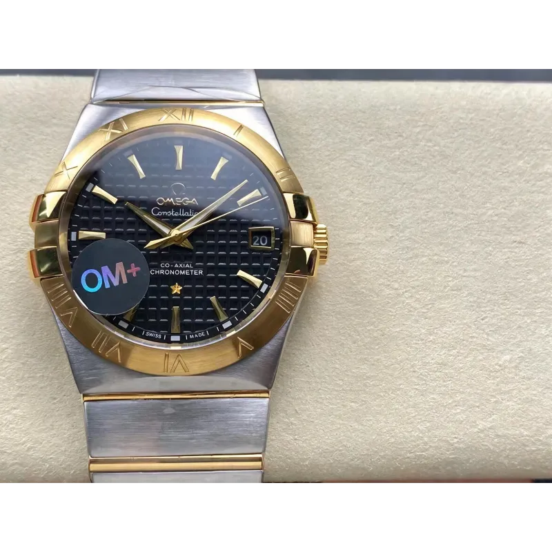 Omega Constellation 123.20.38.21.01.002 Replica - Zwarte Wijzerplaat Roestvrij Staal