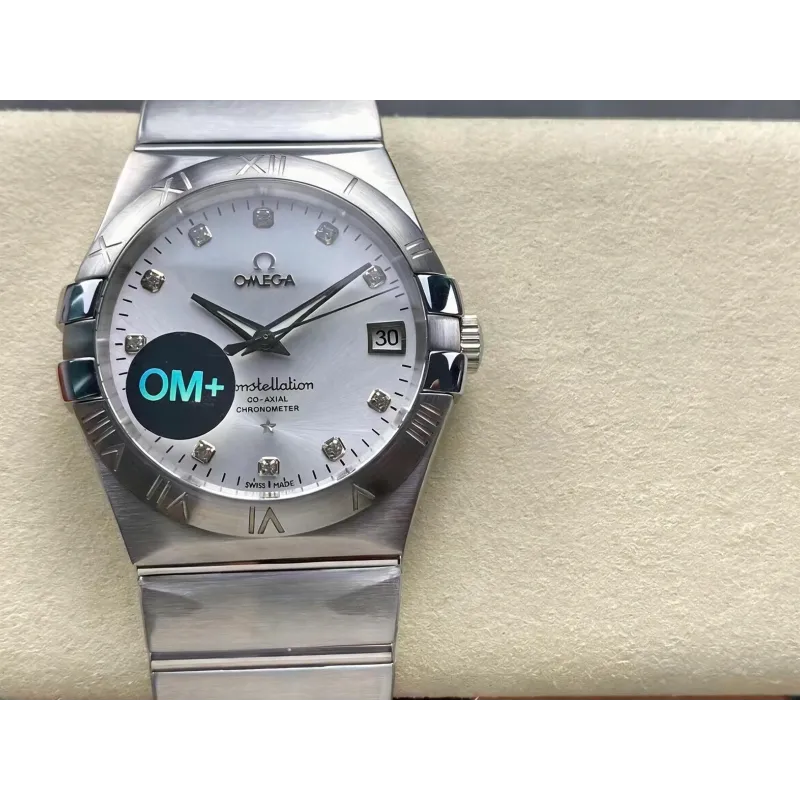 Omega Constellation 123.10.38.21.52.001 Replica - Zilveren Wijzerplaat Roestvrij Staal