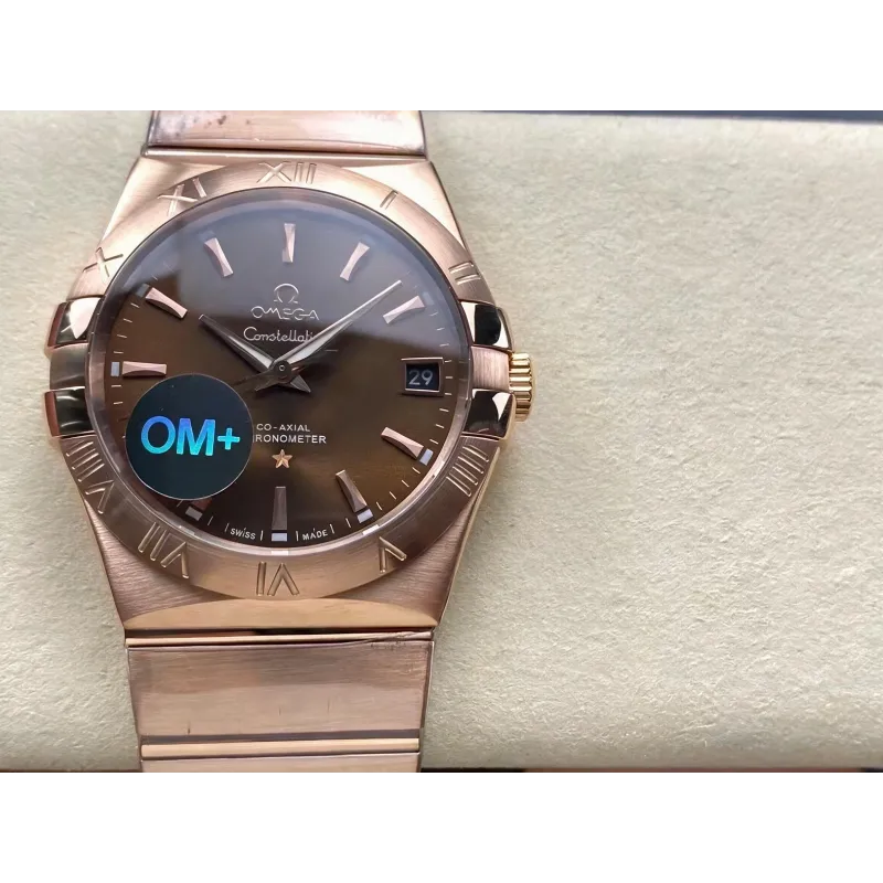 Omega Constellation 123.50.38.21.13.001 Replica - Bruine Wijzerplaat Tweekleurig