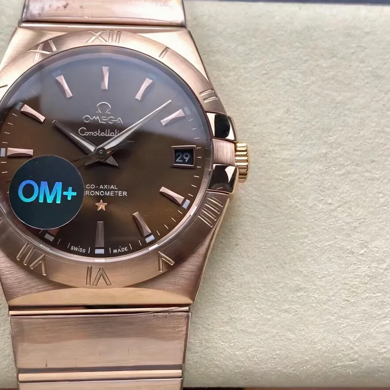 Omega Constellation 123.50.38.21.13.001 Replica - Bruine Wijzerplaat Tweekleurig