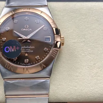 Omega Constellation 123.20.38.21.63.001 Replica - Bruine Wijzerplaat Roestvrij Staal