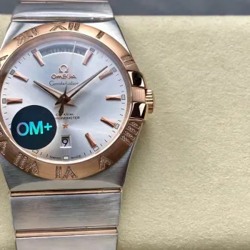 Omega Constellation 123.25.38.22.02.001 Replica - Zilveren Wijzerplaat Geribbelde Lunette