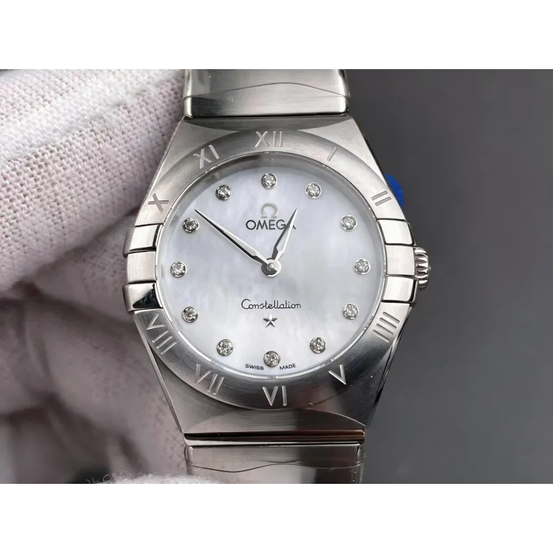 Omega Constellation Uniseks 131.10.28.60.55.001 Replica - Parelmoer Wijzerplaat Geribbelde Lunette