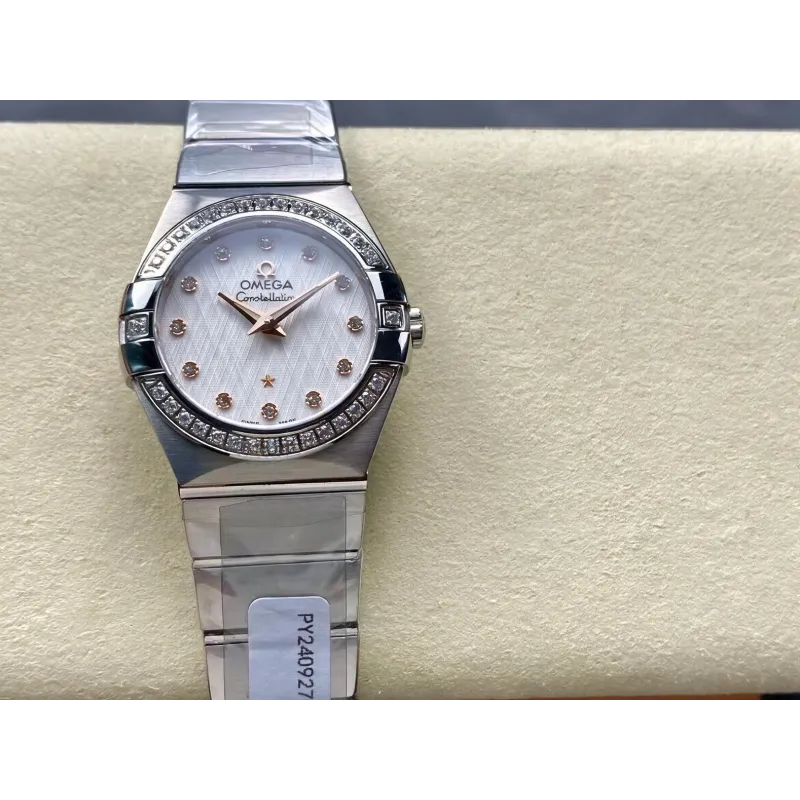 Omega Constellation Uniseks 123.10.27.60.52.001 Replica - Zilveren Wijzerplaat Roestvrij Staal
