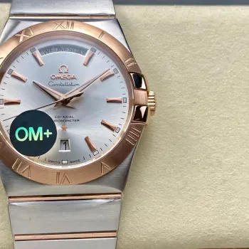 Omega Constellation 123.20.38.22.02.001 Replica - Zilveren Wijzerplaat Geribbelde Lunette