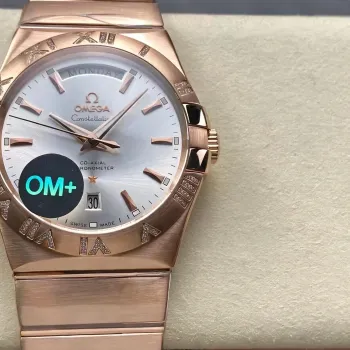 Omega Constellation 123.55.38.22.02.001 Replica - Zilveren Wijzerplaat Geribbelde Lunette