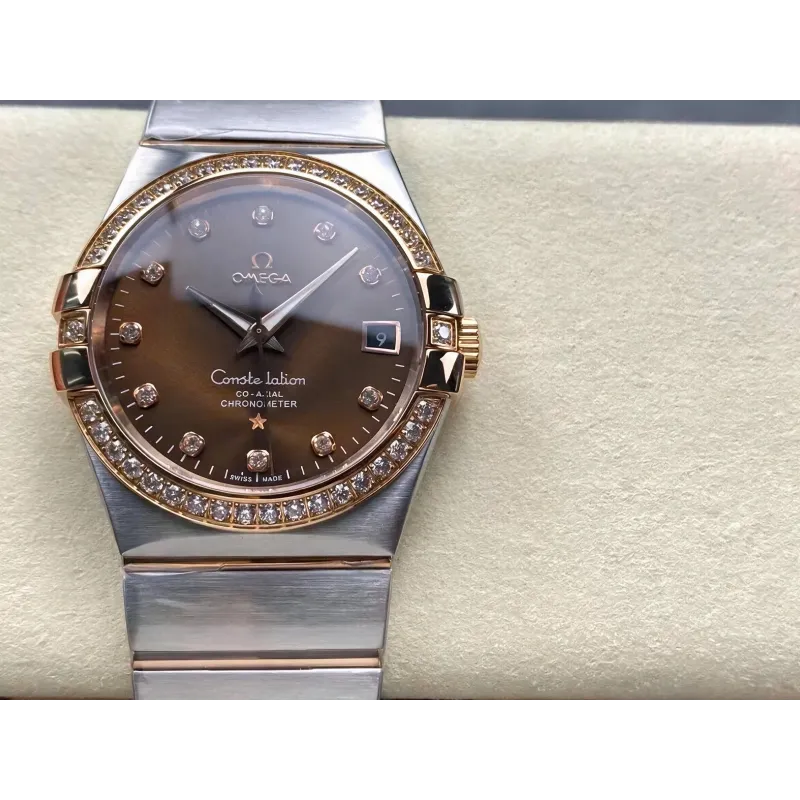 Omega Constellation 123.25.38.21.63.001 Replica - Bruine Wijzerplaat Roestvrij Staal