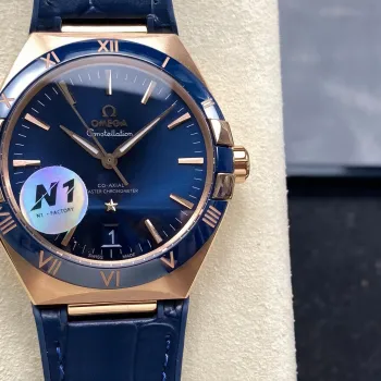 Omega Constellation 131.63.41.21.03.001 Replica - Blauwe Wijzerplaat Rosegoud